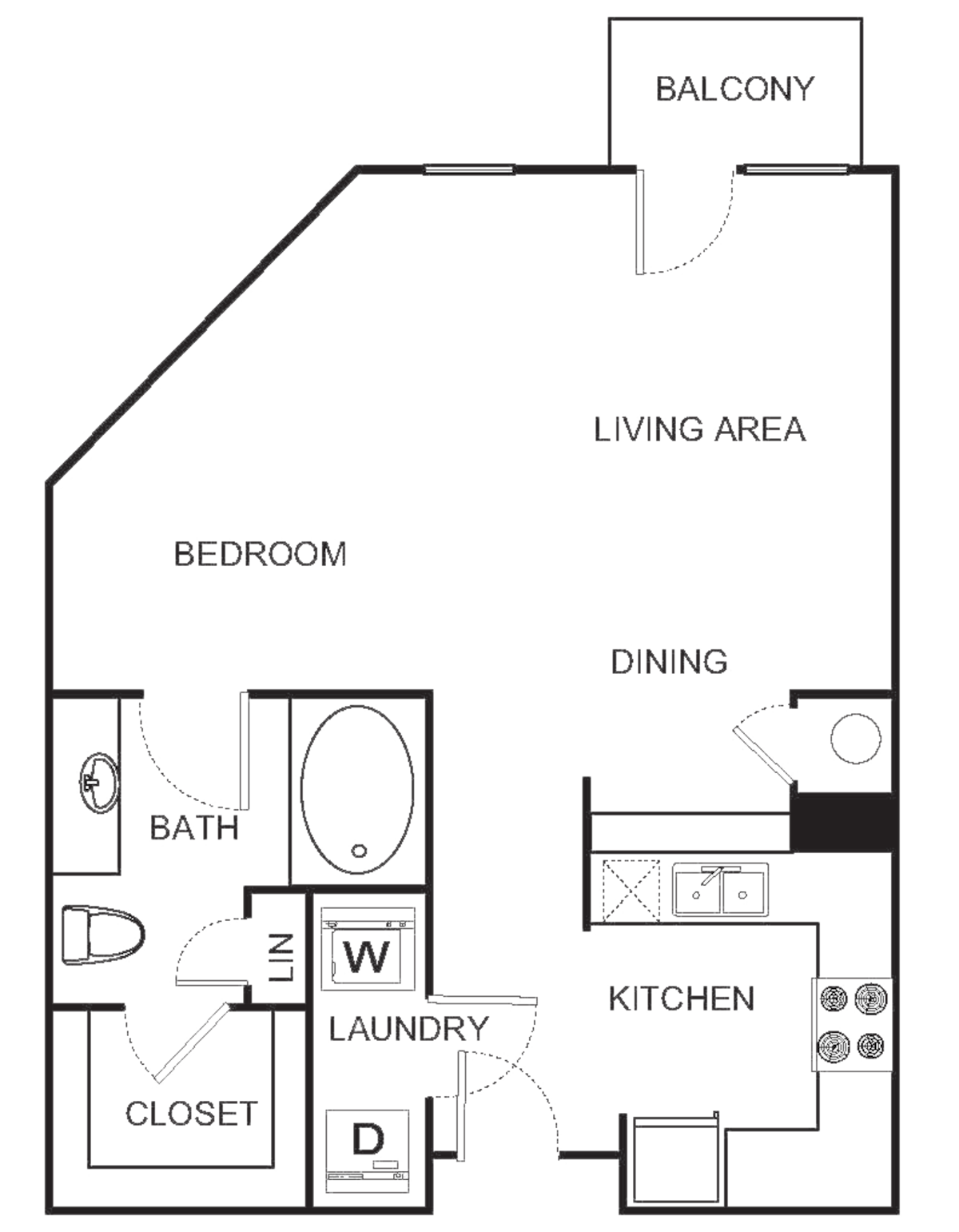 Floorplan diagram for E2 Studio - Harmony, showing Studio
