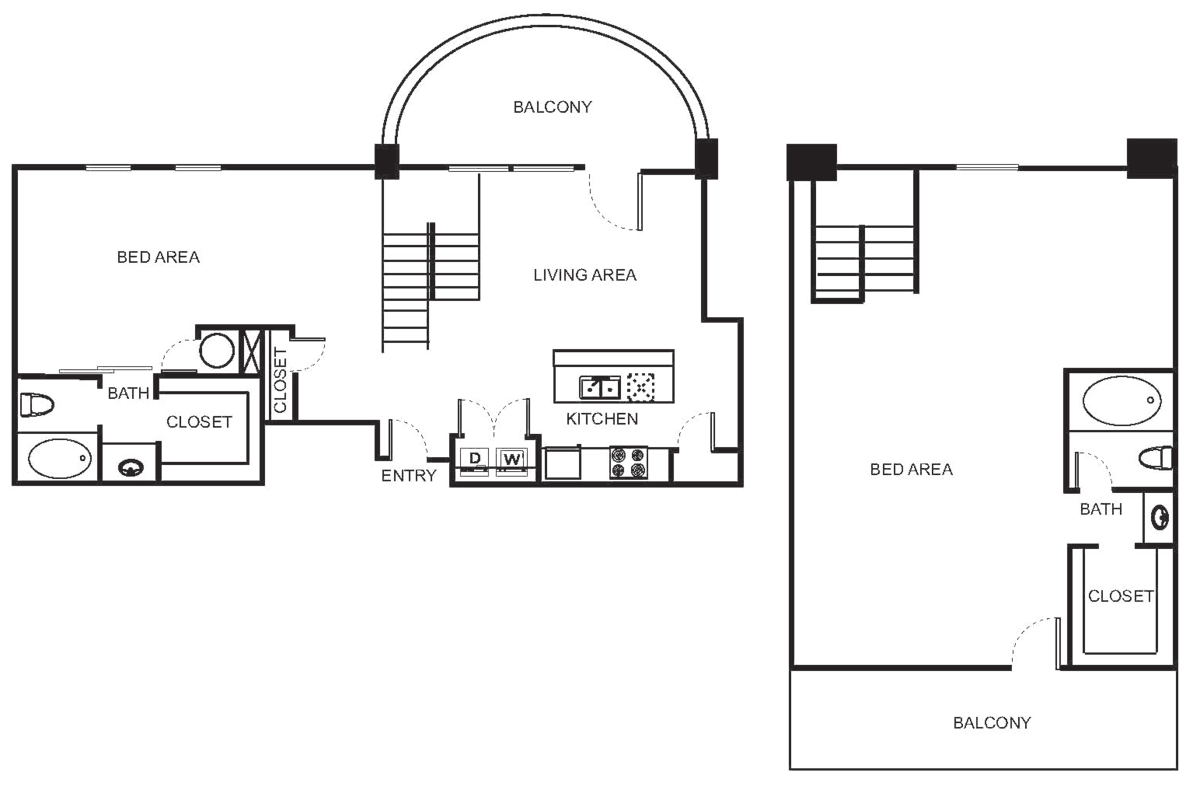 Floorplan diagram for Indi 6-B Townhome, showing Studio