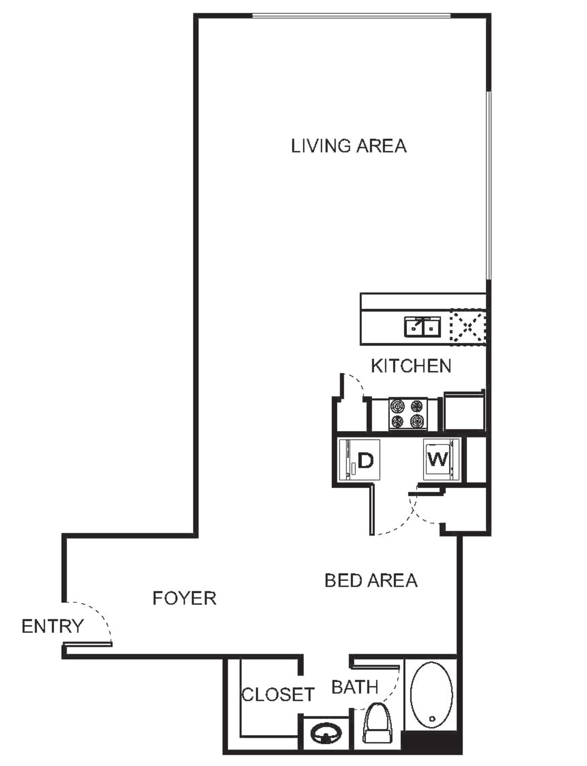 Floorplan diagram for OC Studio, showing Studio