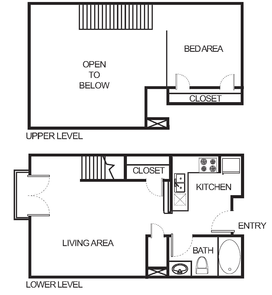 Floorplan diagram for S0 Studio Loft, showing Studio