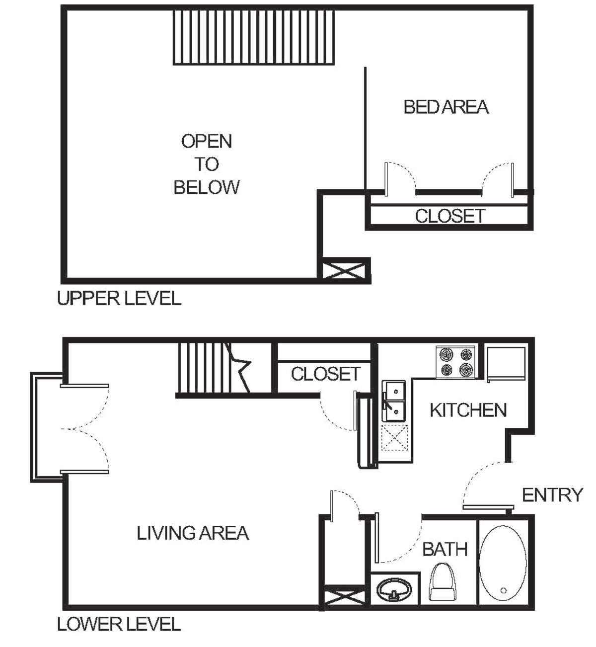 Floorplan diagram for S0 Studio Loft, showing Studio