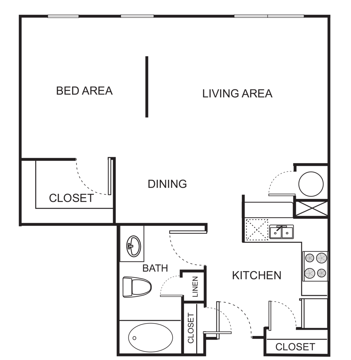 Floorplan diagram for S3 Studio Harmony, showing Studio