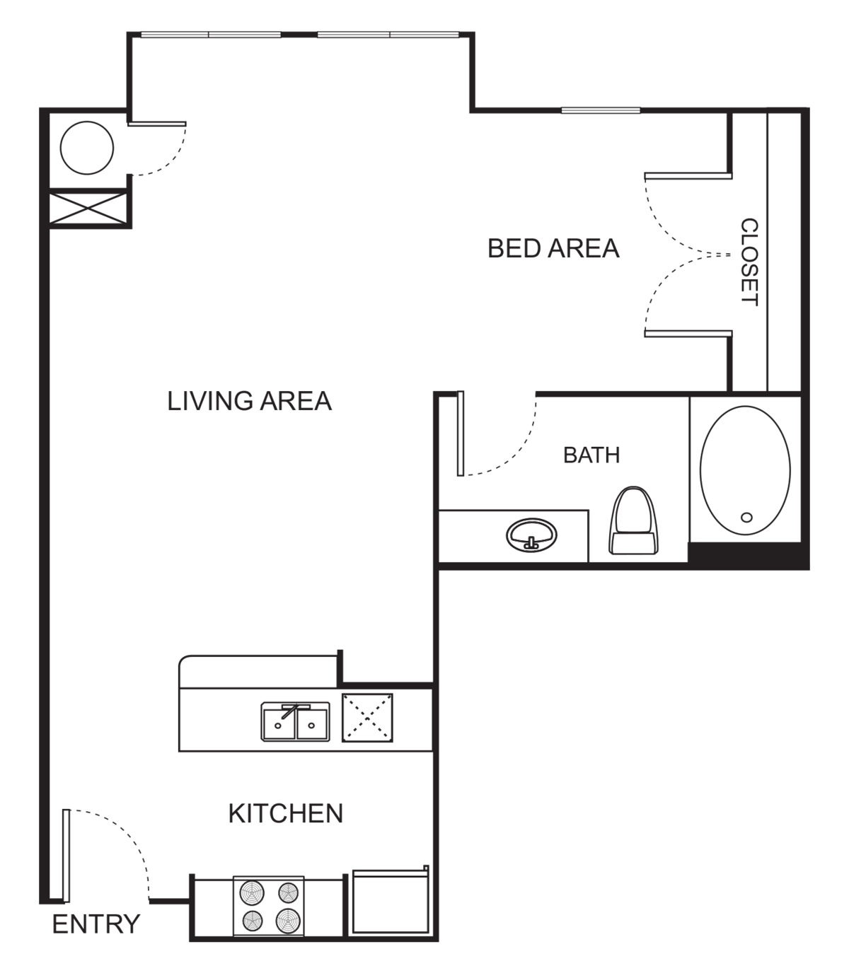 Floorplan diagram for S4 Studio, showing Studio