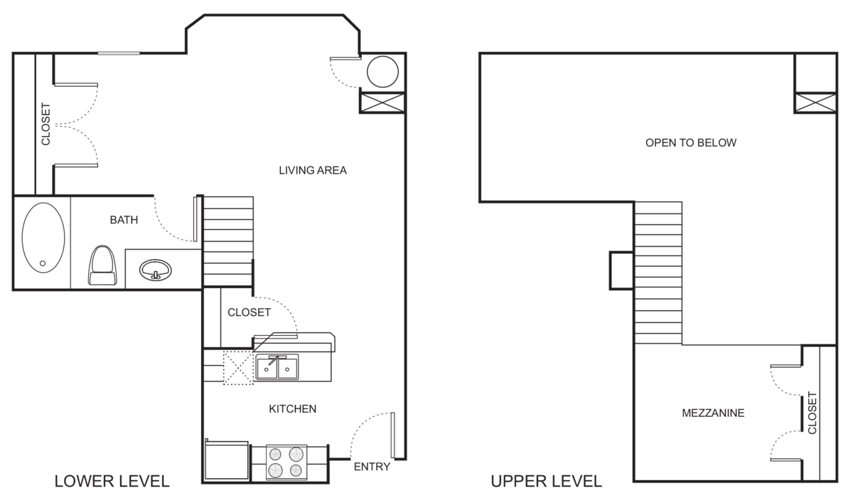 Floorplan diagram for S4-A Studio Loft, showing Studio