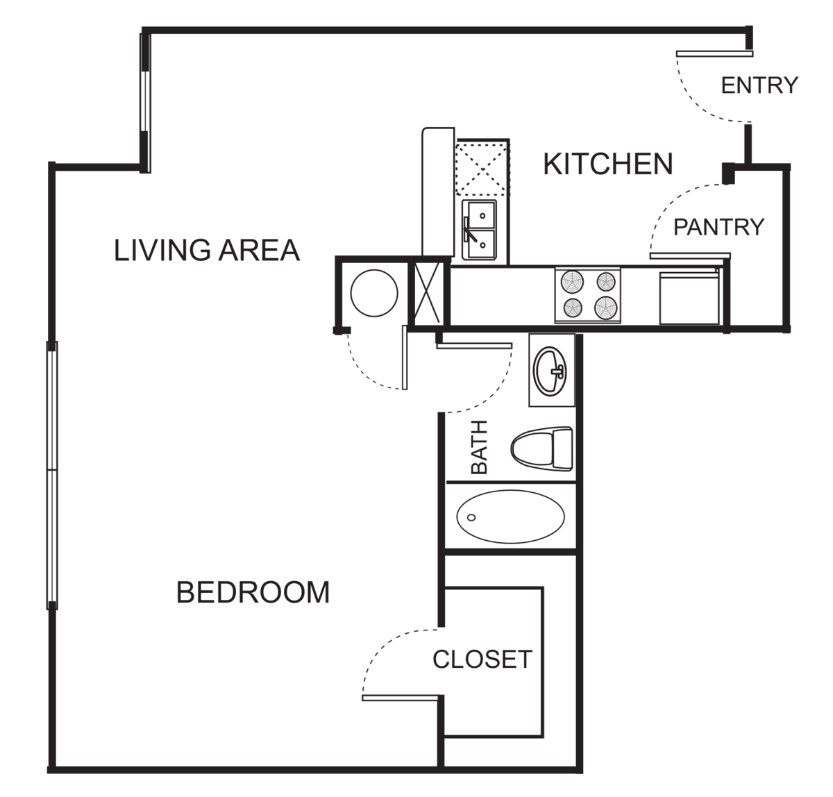 Floorplan diagram for S5-A Studio, showing Studio