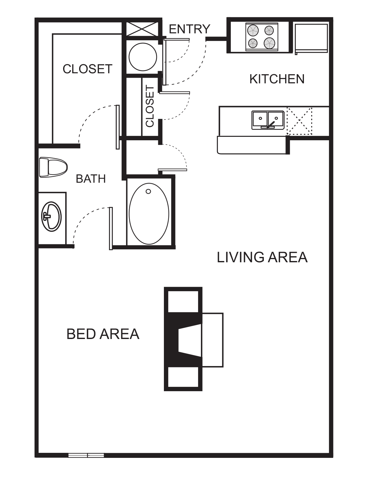 Floorplan diagram for S8 Studio, showing Studio
