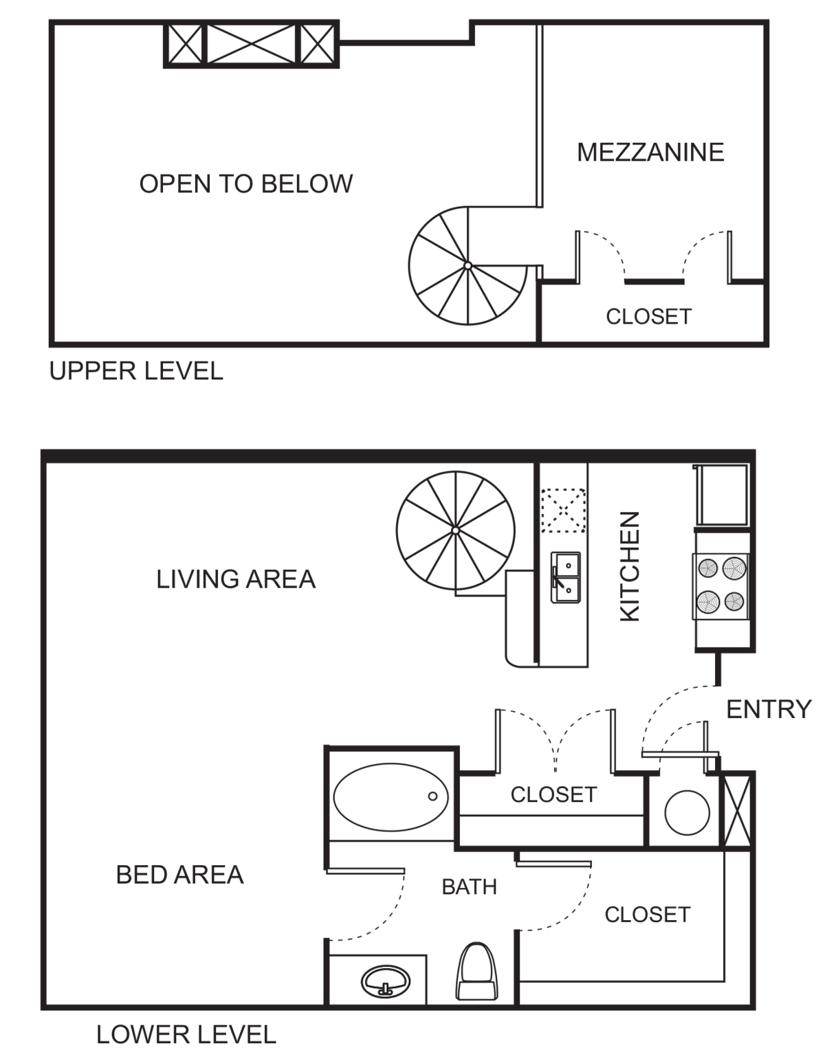 Floorplan diagram for S8-AB Studio Loft, showing Studio