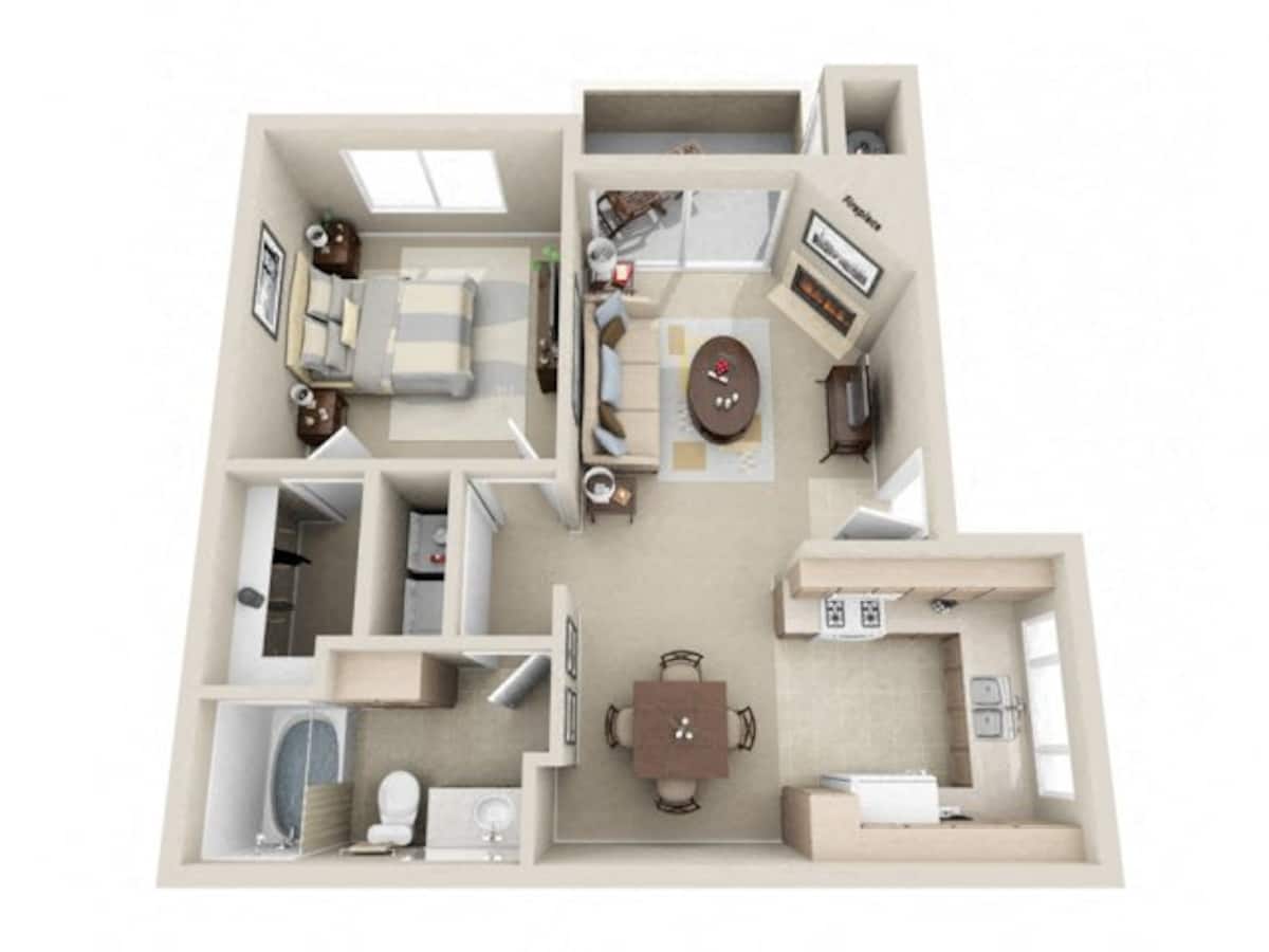 Floorplan diagram for A1, showing 1 bedroom