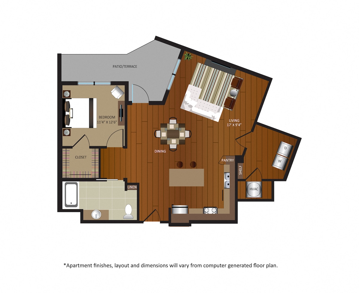 Floorplan diagram for A5 Accessible Unit, showing 1 bedroom