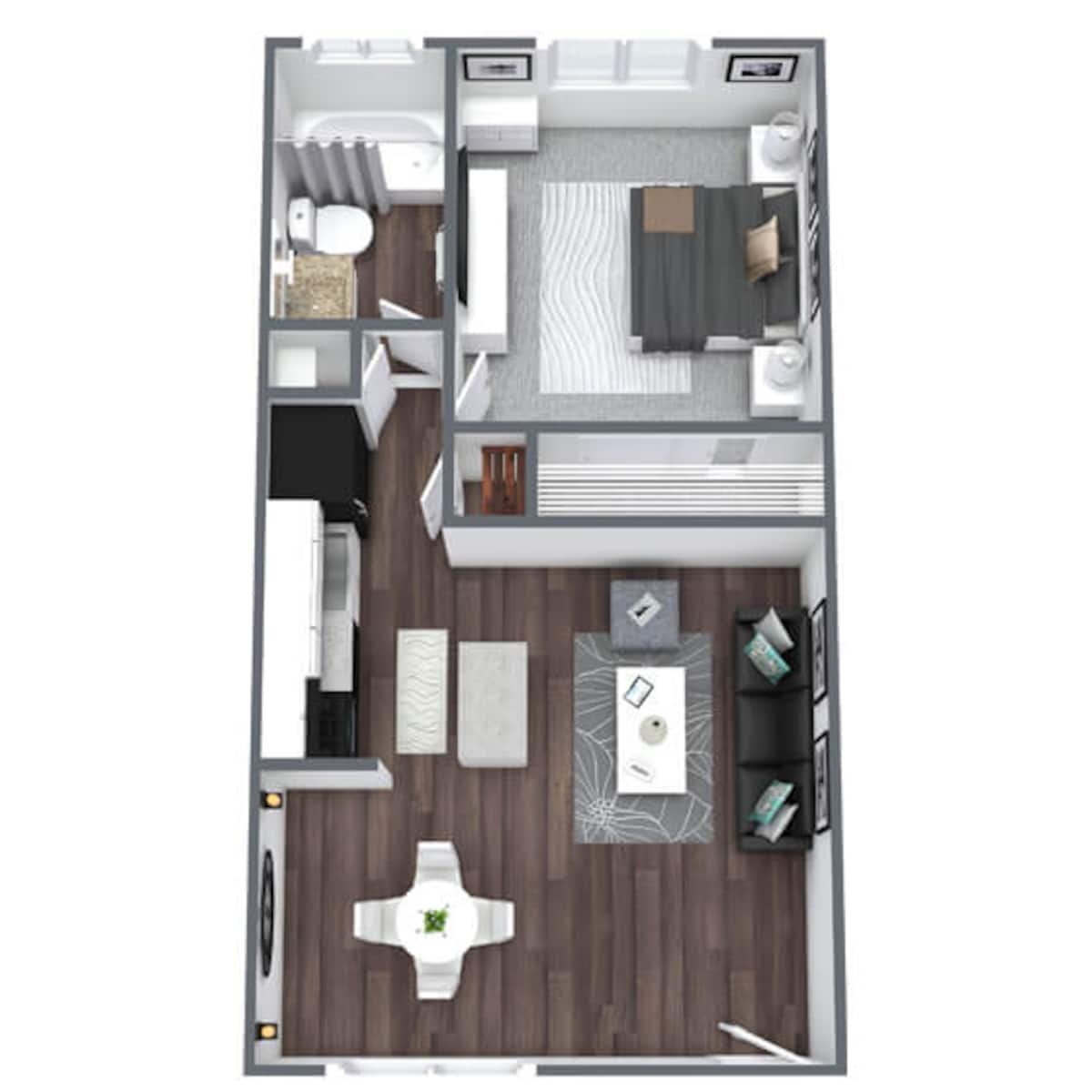 Floorplan diagram for Regency, showing 1 bedroom