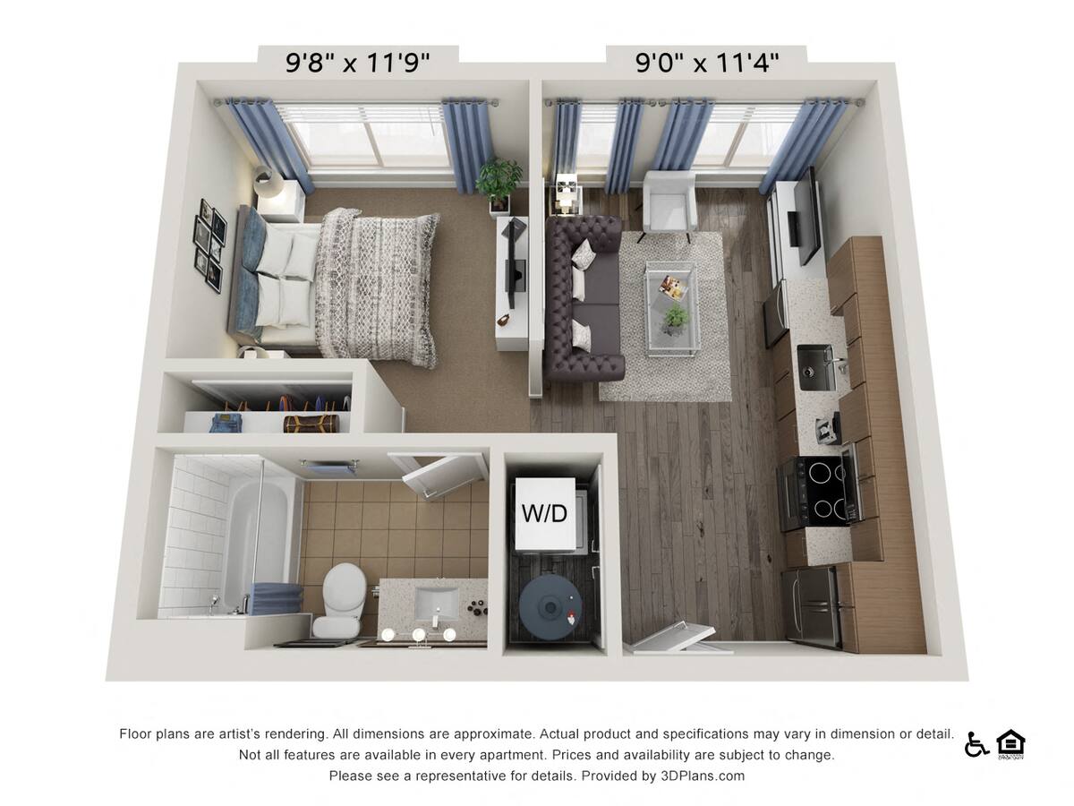Floorplan diagram for Duke’s Run, showing Studio