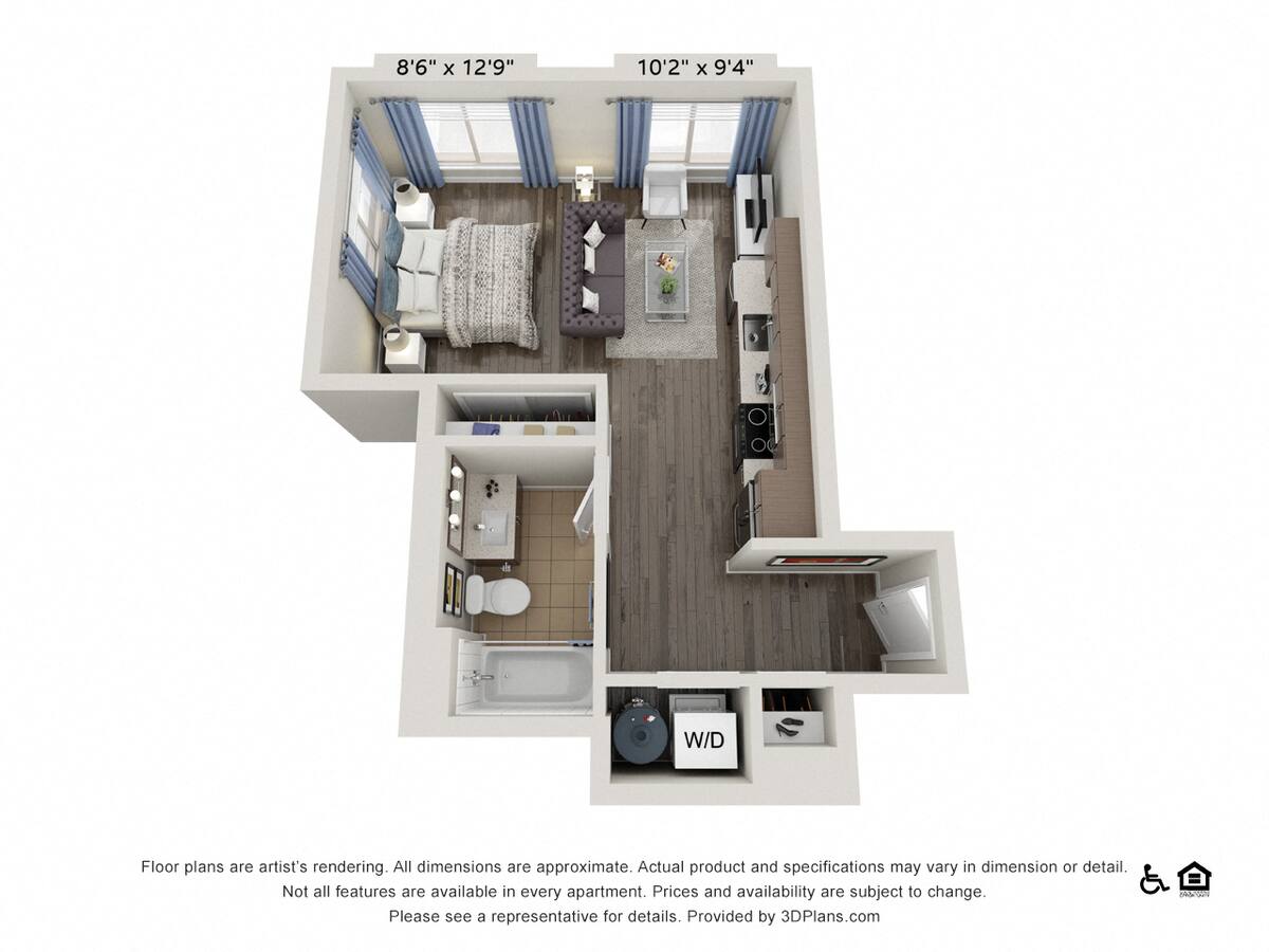 Floorplan diagram for Lincoln Meadows, showing Studio