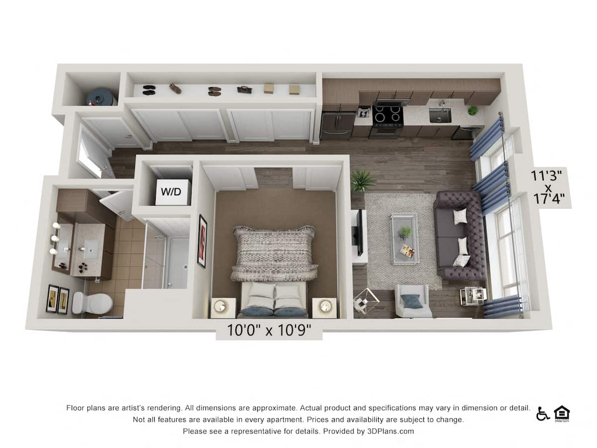 Floorplan diagram for Solitude, showing Studio