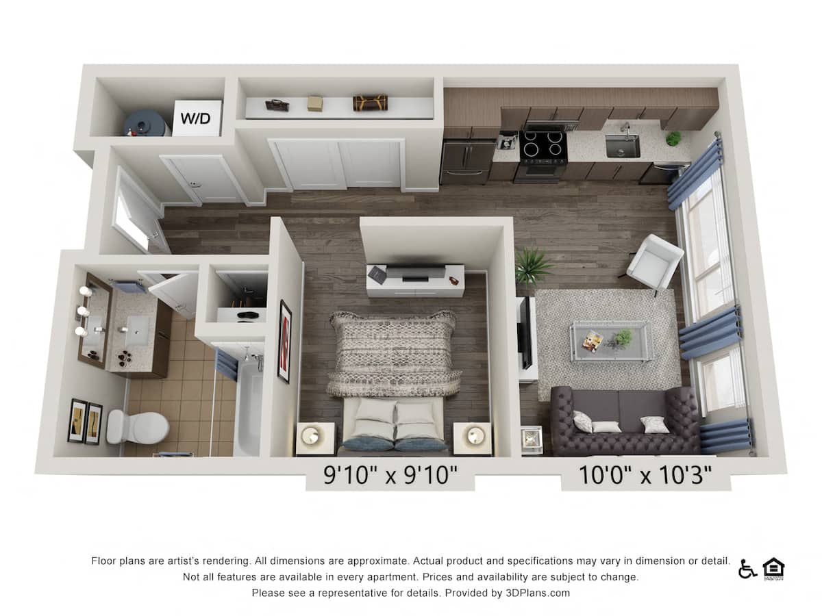 Floorplan diagram for Pioneer, showing Studio
