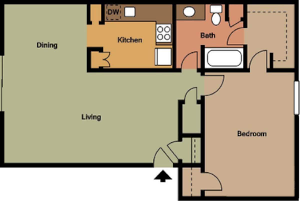 Floorplan diagram for A4, showing 1 bedroom