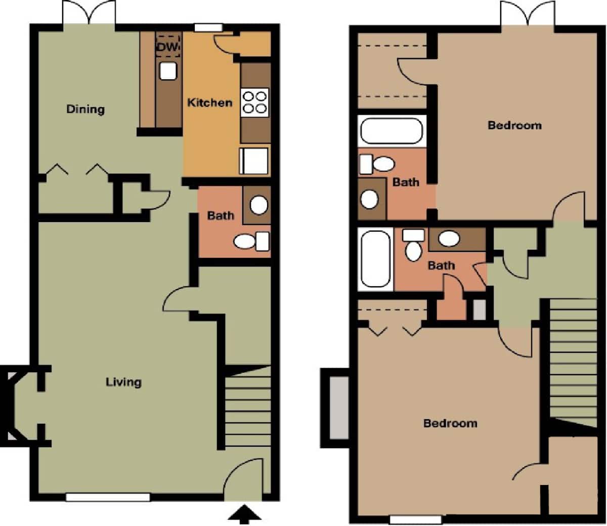 Floorplan diagram for B5, showing 2 bedroom