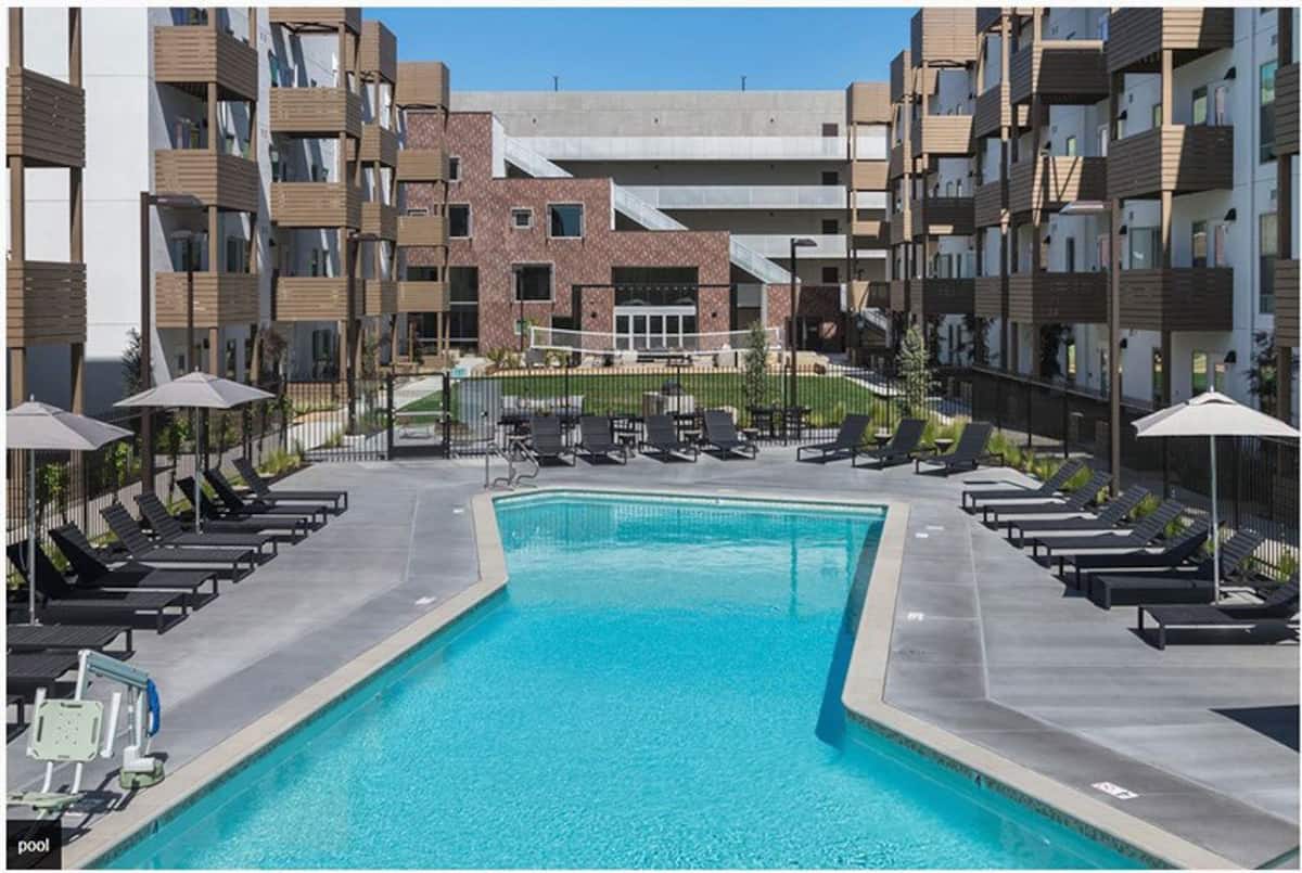 Exterior of Foundry Commons, an Airbnb-friendly apartment in San Jose, CA