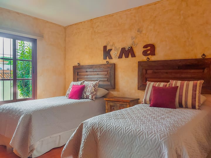 Room 2. 2 Imperial beds, private bath