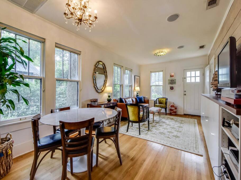 living room and dining room
