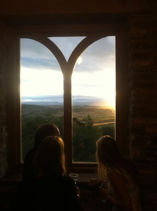 Gazing over the landscape from the large picture window