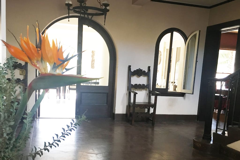 Welcome to the mansion. Entrance leading into the solarium that overlooks our fruit trees, bees and chickens