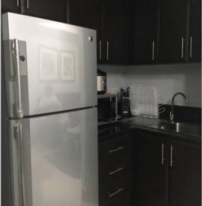 with kitchen appliances