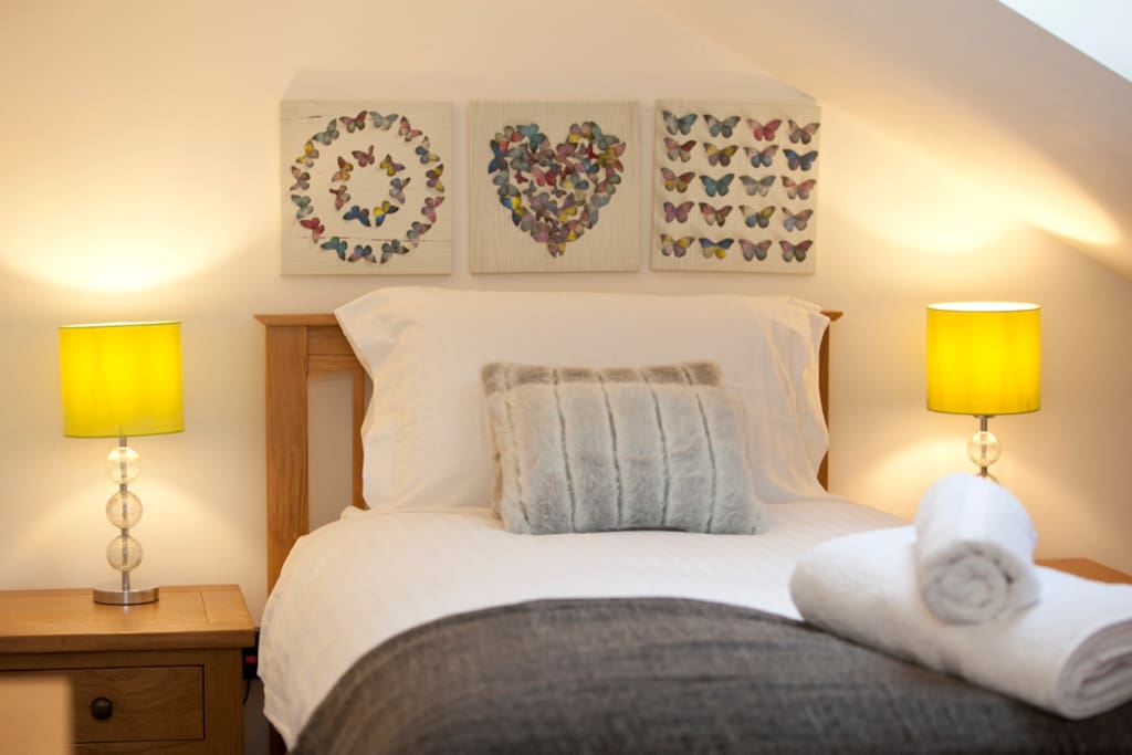 The second bedroom can be made up as a single or twin with it's own en suite on a mezzanine floor