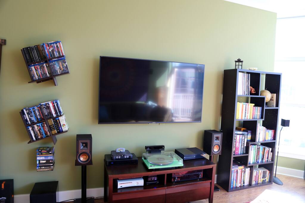 65" 4K Sony TV with Surround Sound and Entertainment Center