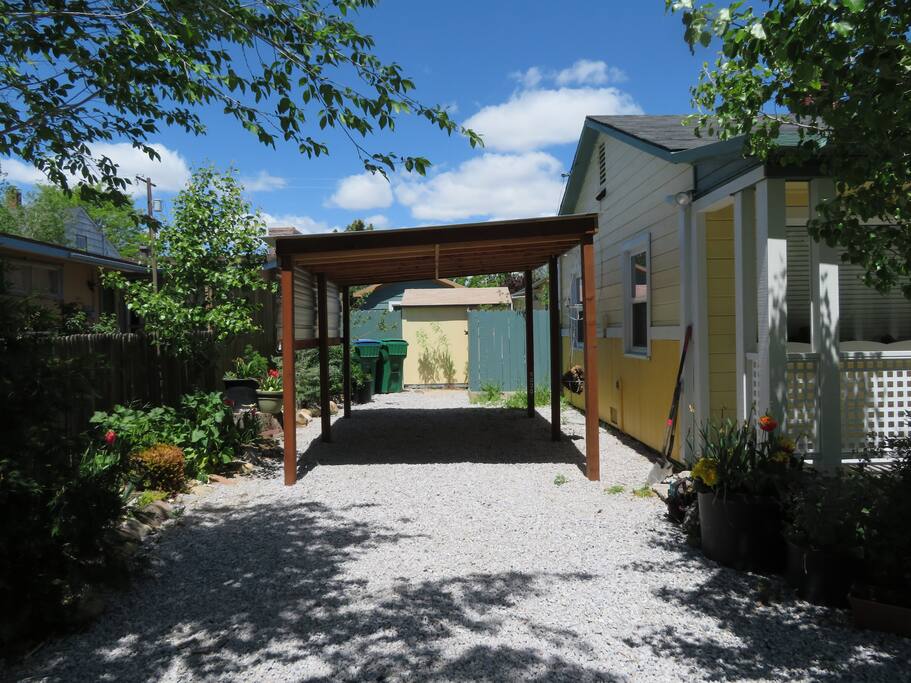 Fenced in carport