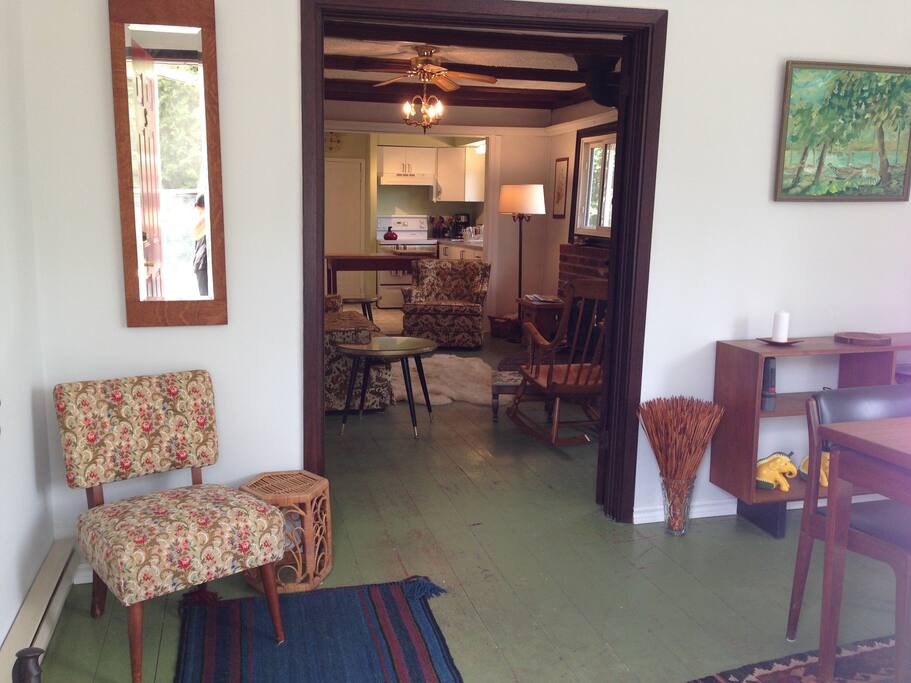 Front door looking through dining room into the Cottage
