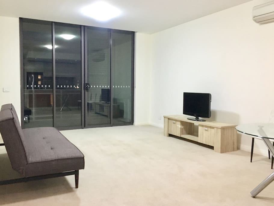 living room with 1 sleeping sofa