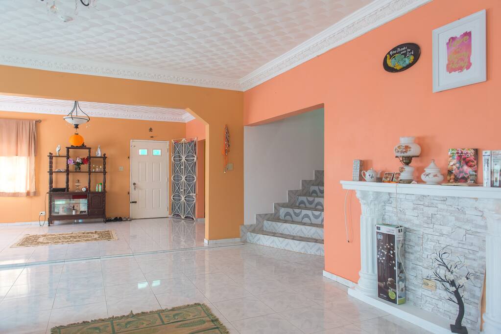 Entering the first floor of the house.