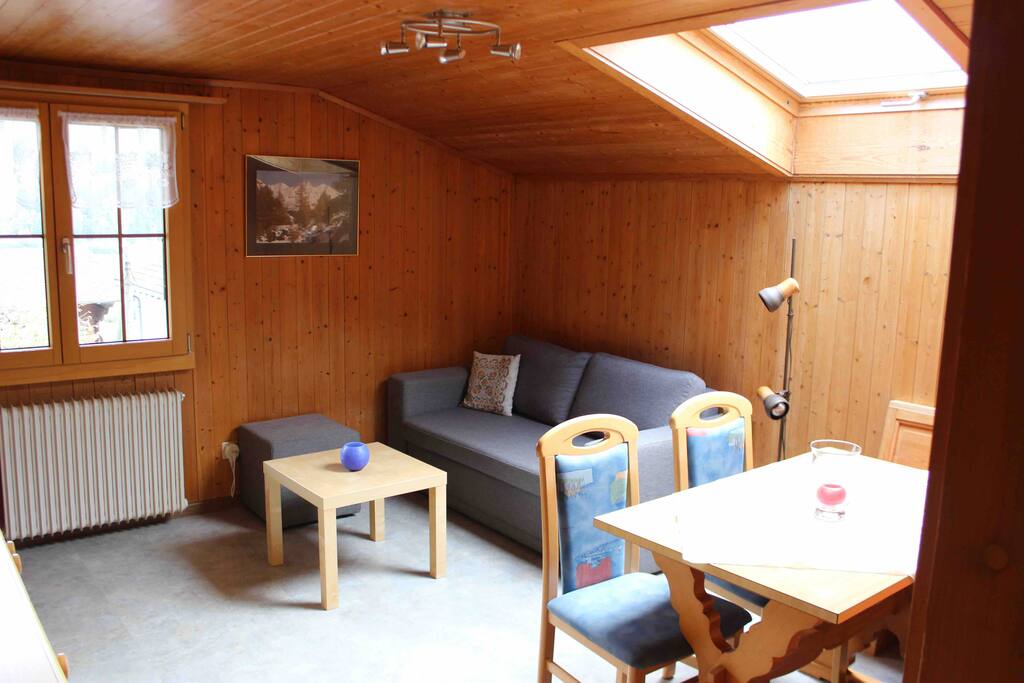 Wohnzimmer mit Schlafsofa