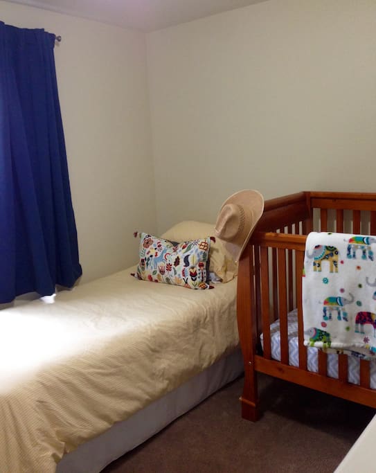 Twin bed and crib