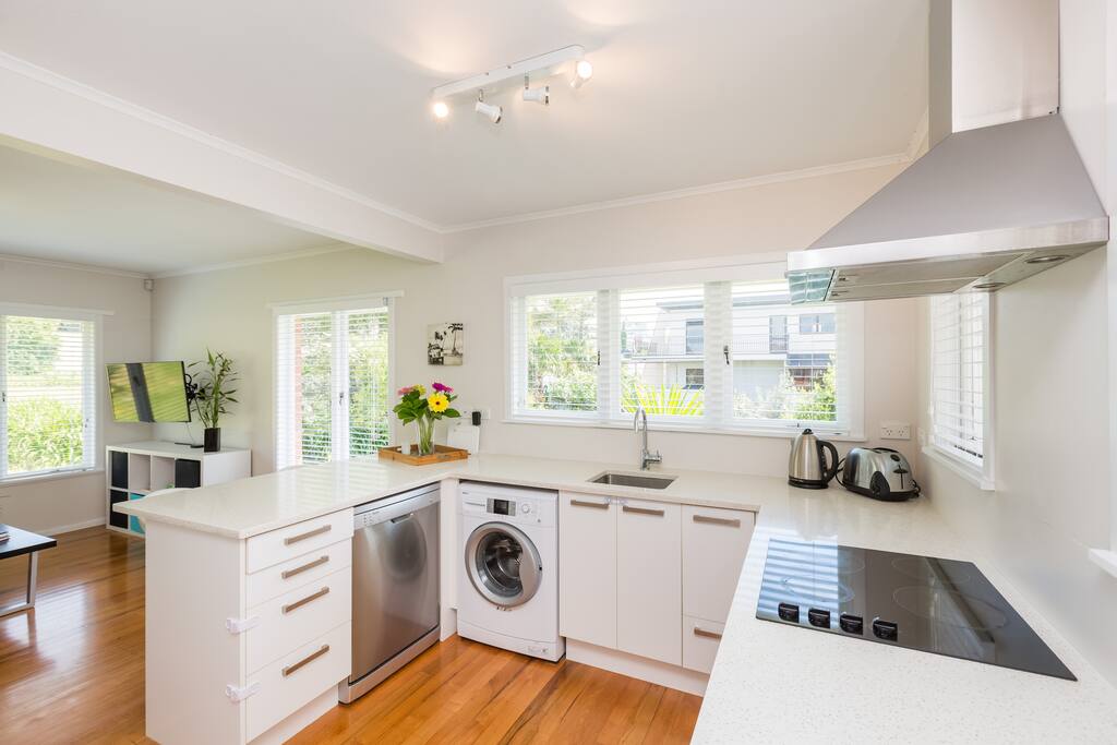 Kitchen with everything including the washing machine