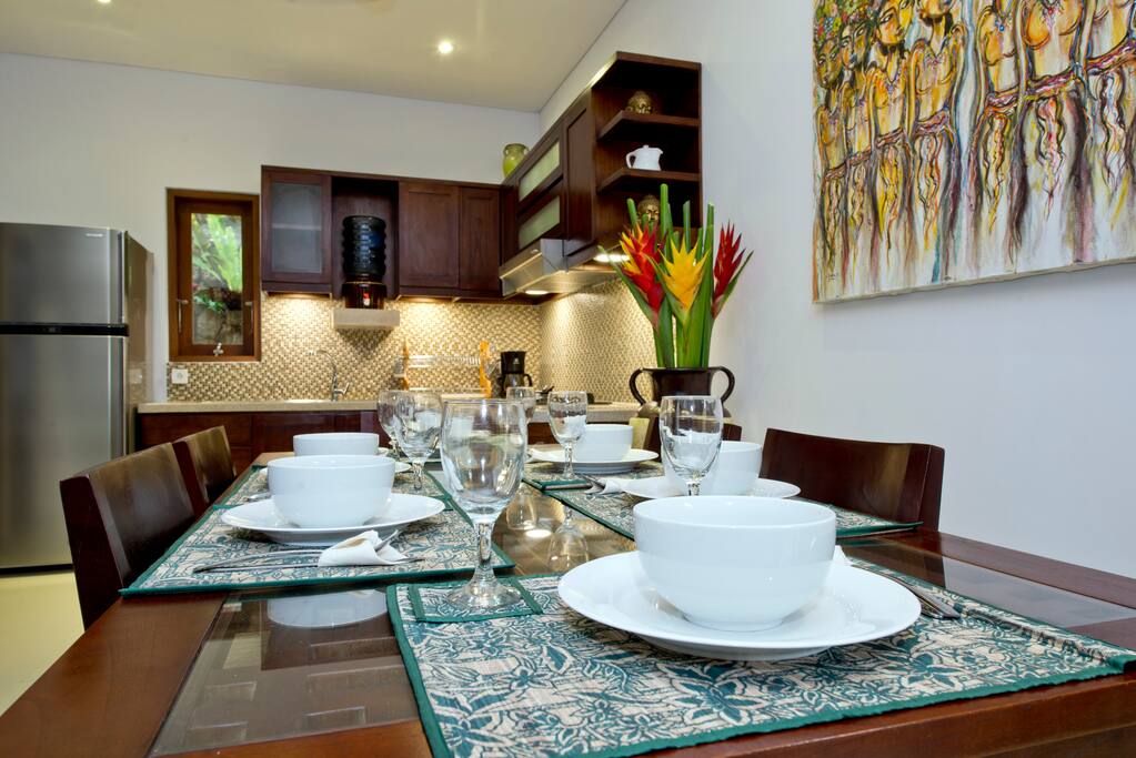 Beautiful kitchen with big table