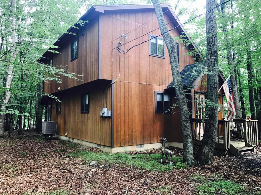 Outside of the house, surrounded by the the beautiful nature!