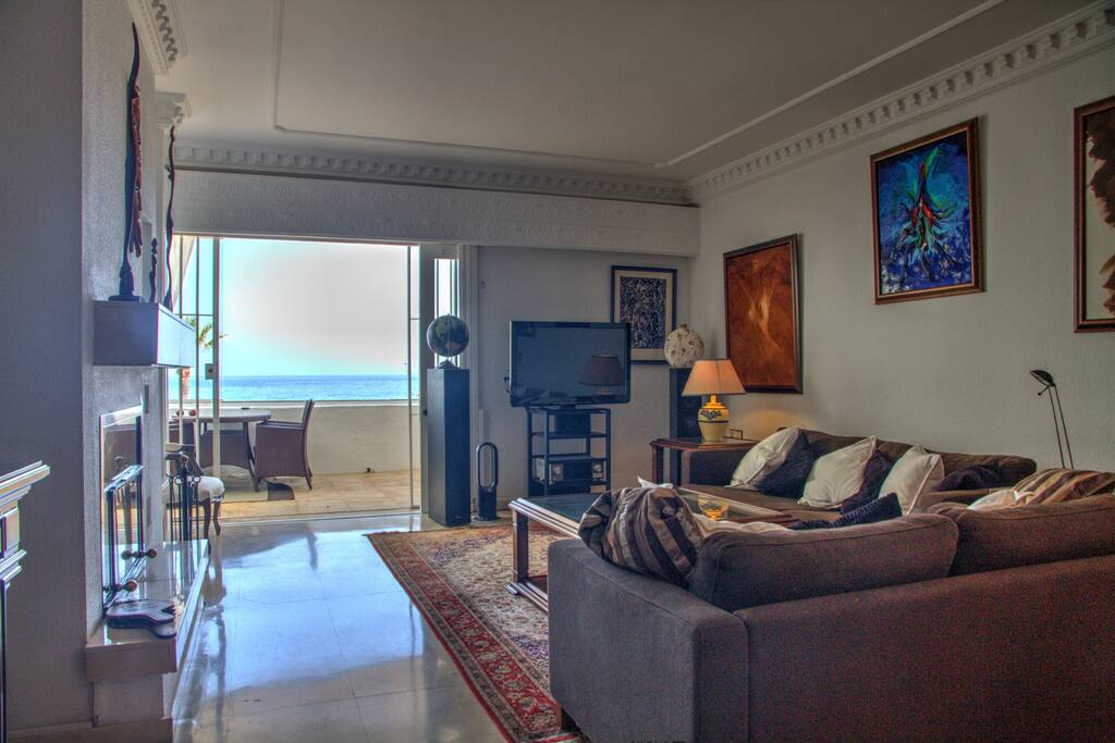 Large living room with great sea views