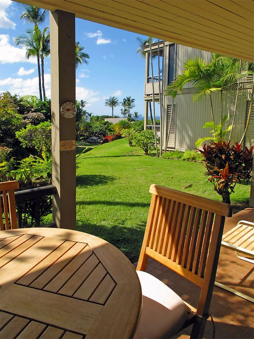 Beautiful garden setting lanai