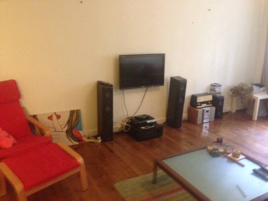In the same room where you will be sleeping :)