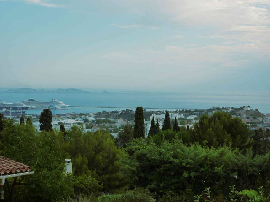 Vue de la terrasse bleue
