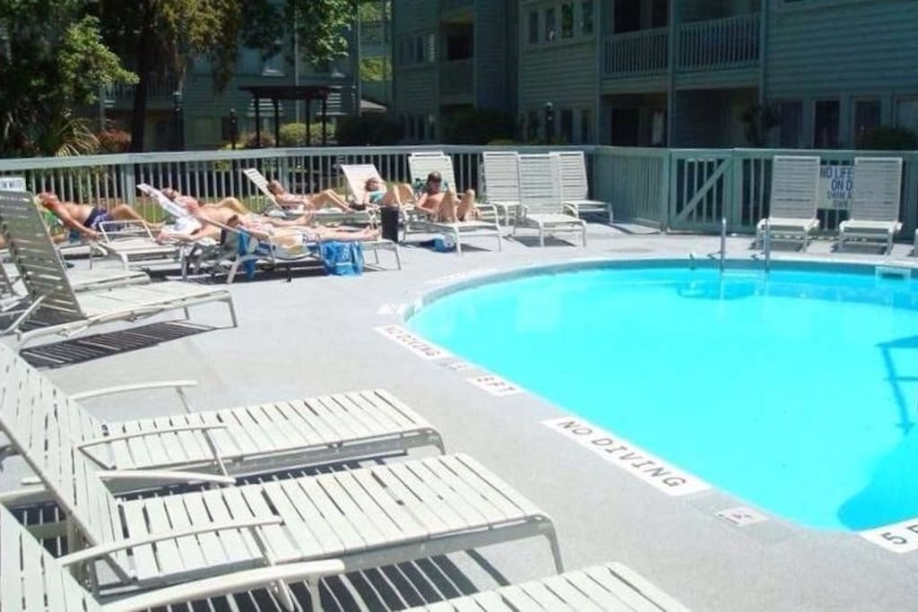 Indoor/outdoor pool right outside condo walkout
