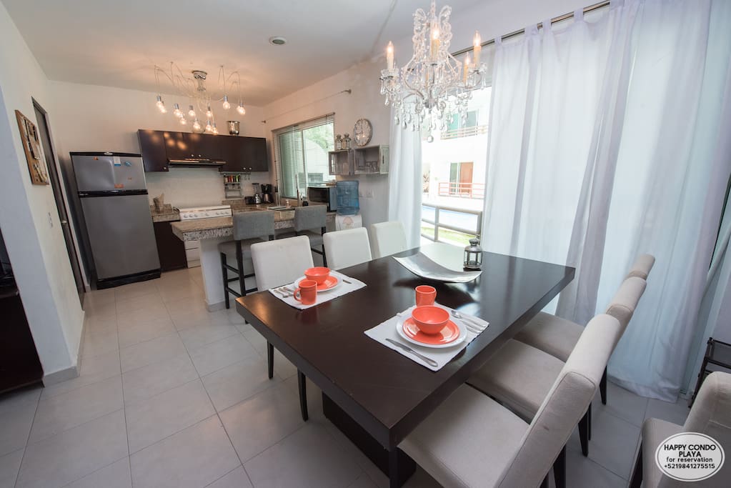 Spacious kitchen and dining area