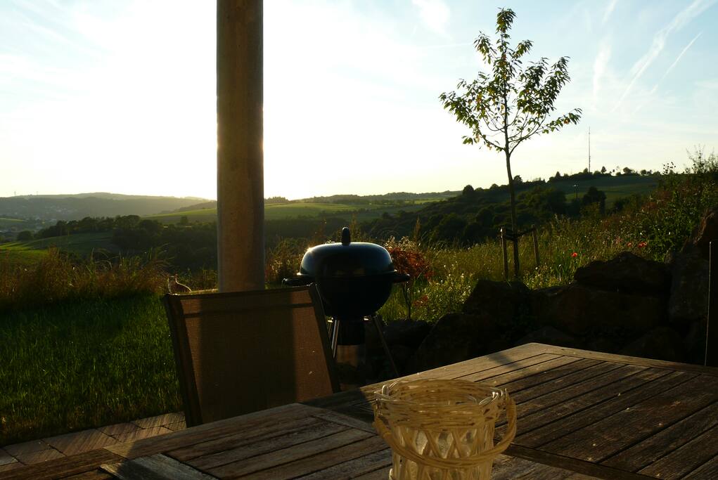 Beautiful view from terras, you can see the sun set from here
