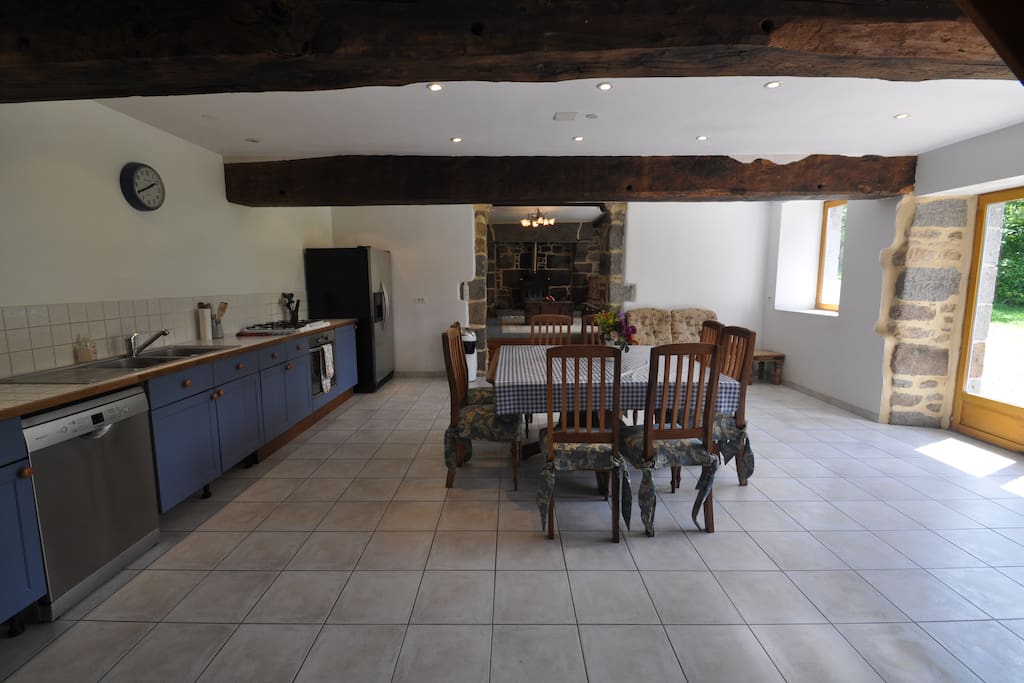 Farmhouse: Large Kitchen Diner with view to Living Room
