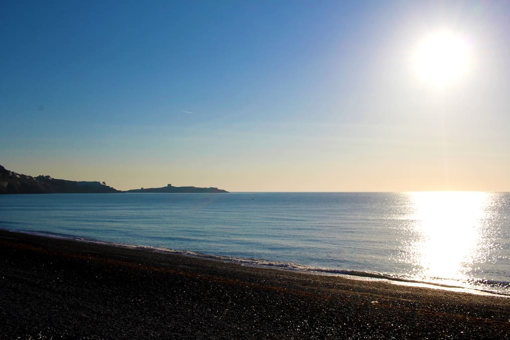 The beach is about a two minute walk from Rosedale House.