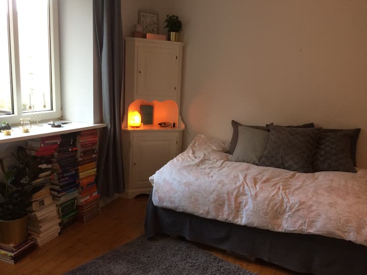 Bright room with balcony and backyard in the city center