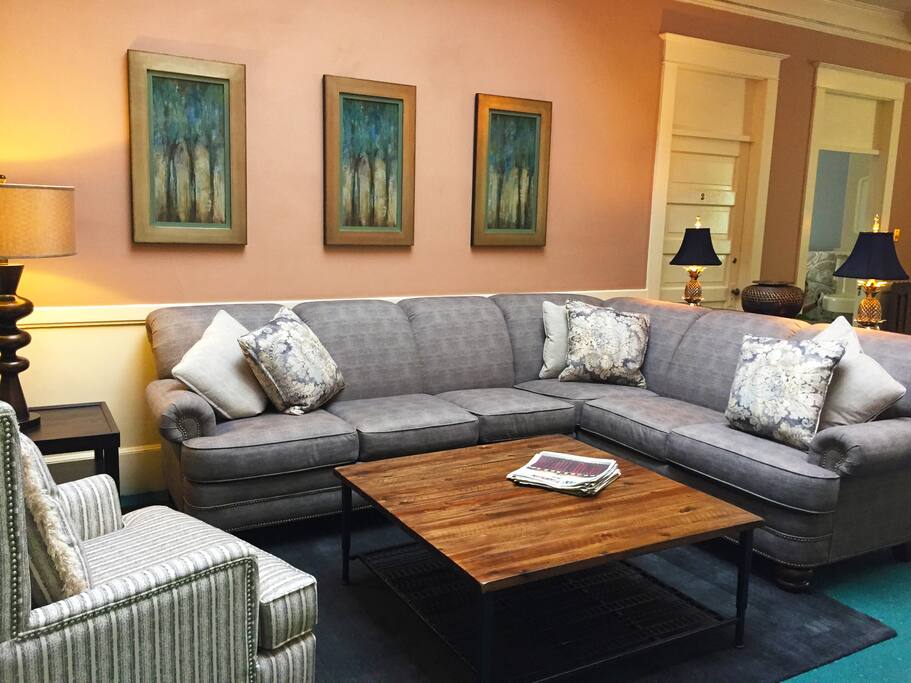 Spacious skylit lobby with wifi, tea, and locally-roasted organic coffee where any of our guests can socialize.