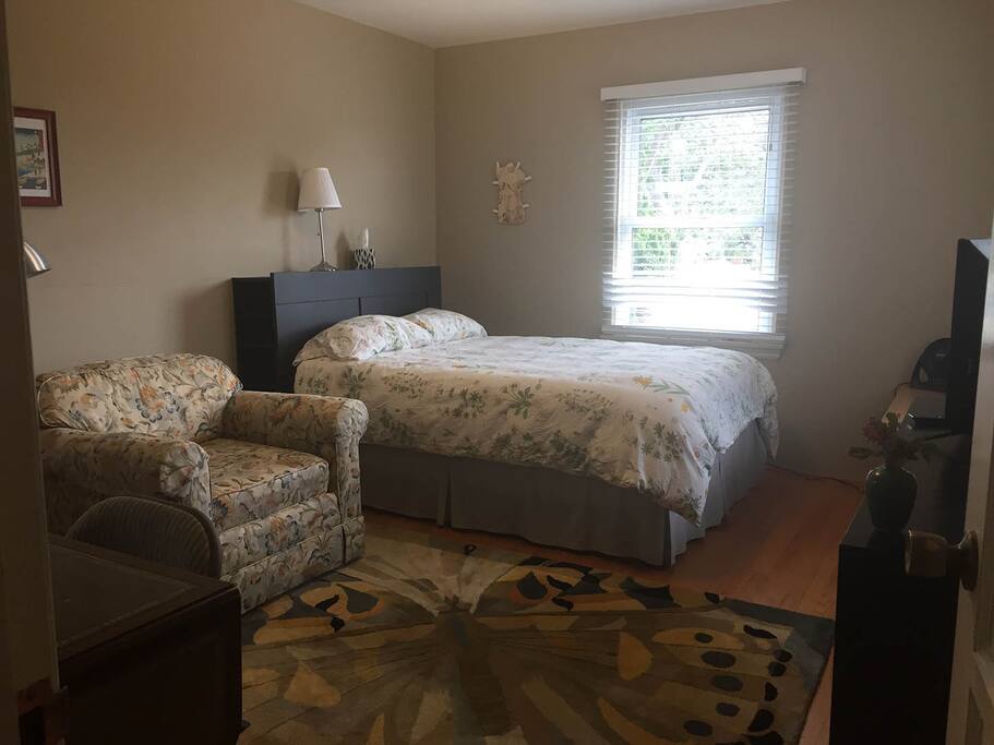Bedroom with Oak Tree Outside