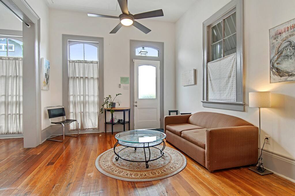 Front parlor with sleeper sofa.